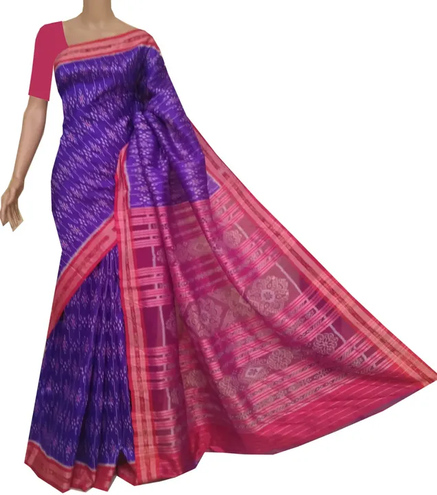 Purple and red Ikat silk saree