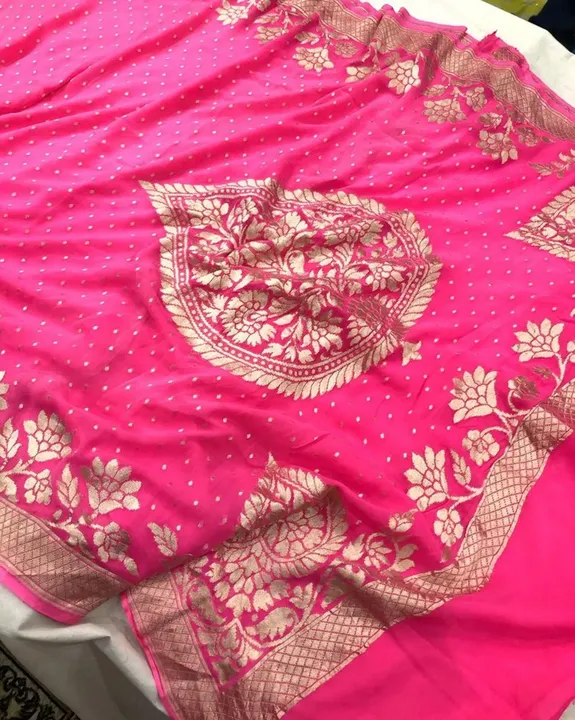 Pink Banarasi georgette saree